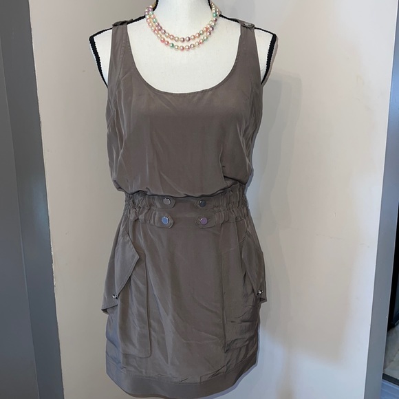 BCBG MaxAzriaTaupe Dress. 💯% Silk. - Picture 1 of 13